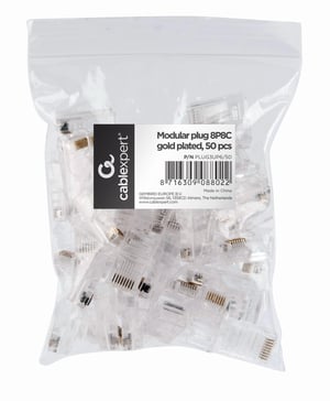 Gembird PLUG3UP6/50 RJ-45-kontakt, genomskinlig