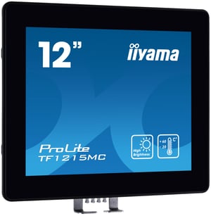 iiyama TF1215MC-B1 monitor komputerowy 30,7 cm (12.1") 1024 x 768 px LCD Ekran dotykowy Czarny