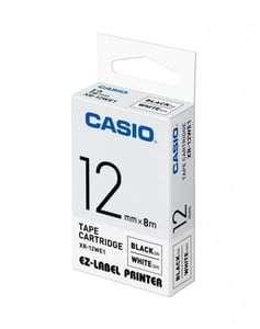 Casio XR-12WE1 Labeling Ribbons: Black on White