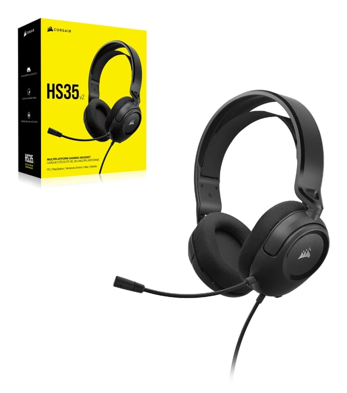 фото Навушники з мікрофоном Corsair HS35 v2 Black/Red (CA-9011384)