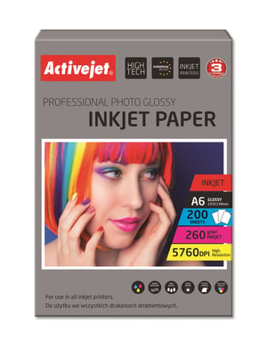 Activejet AP6-260GR200 Photo Paper (A6; 200 sheets)