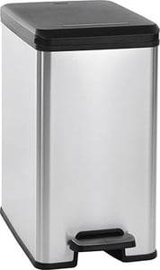 Curver Slim Bin 20L Fyrkantig Plast Svart, Silver