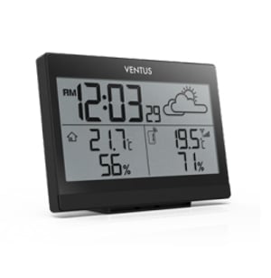 Ventus W220 cyfrowa stacja meteorologiczna Czarny Bateria