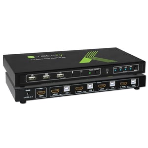 Techly 4x1 USB-HDMI-KVM-Switch 4Kx2K IDATA KVM-HDMI4U KVM-Switch Schwarz