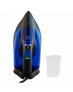 Orava ZE302 Dampfbügeleisen mit Keramiksohle, 2800 W, Schwarz, Blau