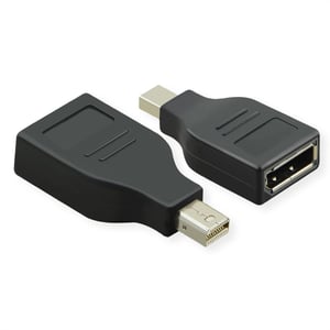VALUE 12.99.3161 adapter för Mini DisplayPort- till DisplayPort-kablar, svart