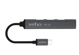 Veho TA-4 USB-C mit 4 Anschlüssen: USB-A, Mini, 2 x USB 3.2 Gen 2 (3.1 Gen 2) Typ C