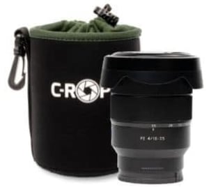 C-Rope CRP-LNB-M-BLK-2 Camera Lens Case / Cover Black, Green Fleece, Neoprene Zippered Case