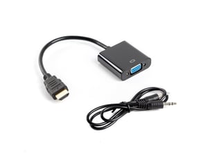 Lanberg AD-0017-BK kabeladapter 0,2 m VGA (D-Sub) till HDMI typ A (standard) svart