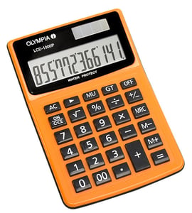 Olympia LCD 1000P Tischrechner Einfacher Taschenrechner Schwarz, Orange