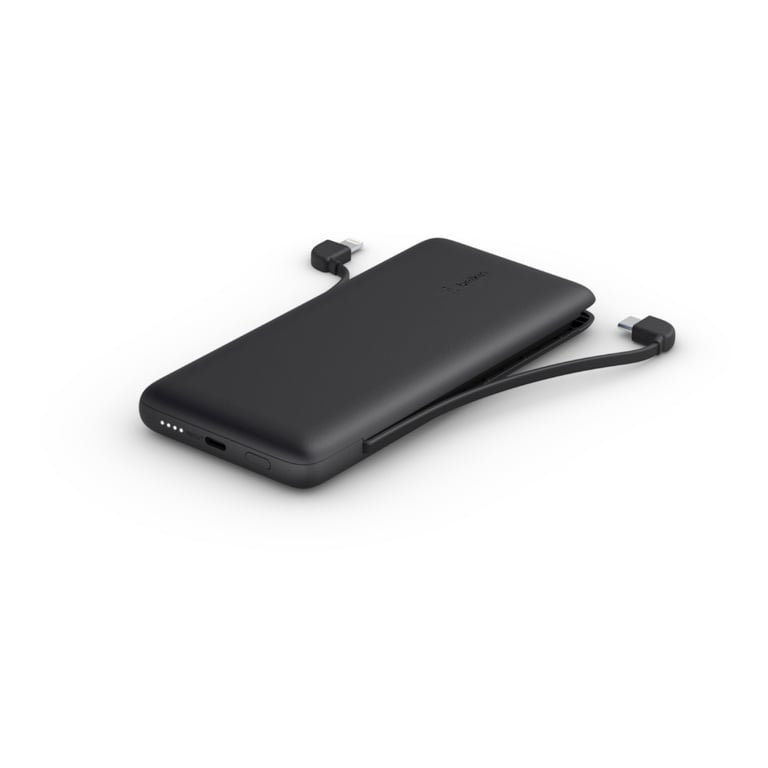 фото Зовнішній акумулятор (павербанк) Belkin Power Bank 10000mAh 23W integrated cables Black (BPB006BTBLK)