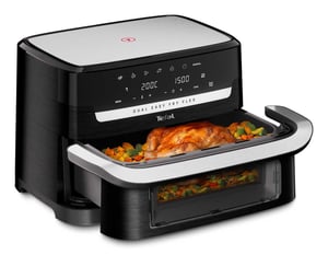 Tefal Dual Easy Fry Flex EY9228 9 l Autonomiczny 2700 W Frytkownica na gorące powietrze Czarny, Stal nierdzewna