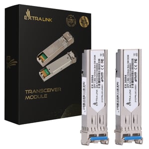 Extralink SFP 1.25G 2-pack | Moduł SFP | 1,25Gbps, LC/UPC, 1310nm, 2km, single mode, DOM (EX.35894) moduł przekaźników sieciowych