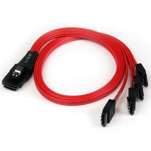 StarTech SAS8087S4R50 SAS-kabel 0,5 m Svart, Röd