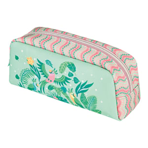 Herlitz Sweet Jungle Mjuk pennväska Polyester Grön, Rosa