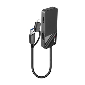 Lindy 43354 USB 3.2 Gen 1 (3.1 Gen 1) Dockingstation Typ A + Typ C, schwarz