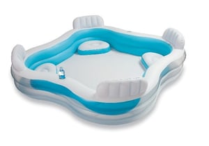 Intex 56475 Above-Ground Outdoor Pool, Inflatable, Square-Shaped, 990 L, Blue, White