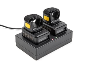 DeLOCK Ring-style 1D and 2D barcode scanner with 2.4 GHz or Bluetooth (2 pieces) + charging station