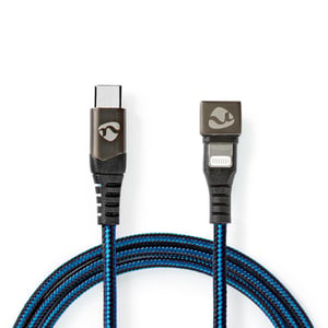 Nedis GCTB39650AL10 Lightning-kabel 1 m Svart, Blå