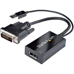 StarTech DVI2DP2 Cable Adapter, 0.254 m, DVI-D to DisplayPort, Black