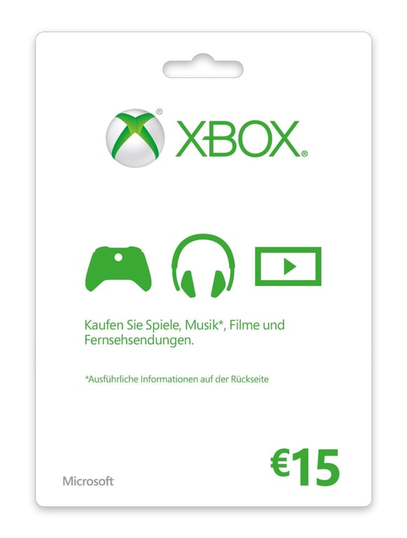 Microsoft Xbox LIVE Gift Card 15€ Gry video Karta podarunkowa