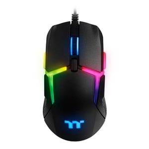 Thermaltake Level 20 RGB gamingmus, tvåhandsmodell, USB typ A, optisk 16000 DPI