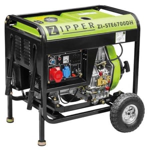 Zipper ZI-STE6700DH agregat prądotwórczy 5700 W 12,5 l Diesel Czarny, Jasnozielony