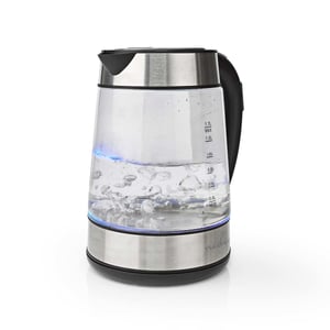 Nedis KAWK320EGS 1.7 L 2200 W Electric Kettle, Stainless Steel, Transparent