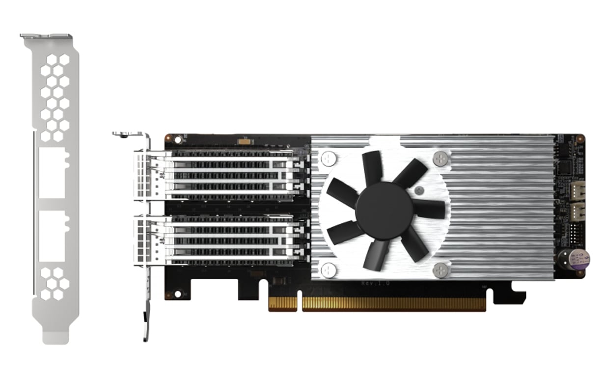 QNAP QXG-100G2SF-E810 karta sieciowa Wewnętrzny Włókno 100000 Mbit/s