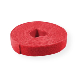 VALUE 25.99.5253 Kabelband med kardborreband för kablar, rött, 5 st.