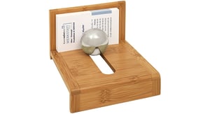 Wedo 61 1407 Business Card Holder, Bamboo and Wood