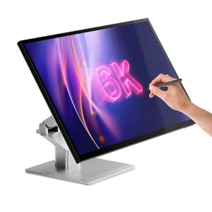 ALOGIC 32C6KPDTF Computer Monitor 81.3 cm (32") 6016 x 3384 px 6K Ultra HD LED Touchscreen Designed for Multiple Users Silver, Black