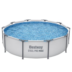Bestway Steel Pro 56408 Above-Ground Outdoor Pool, Frame Pool, Round, 4678 L, Blue