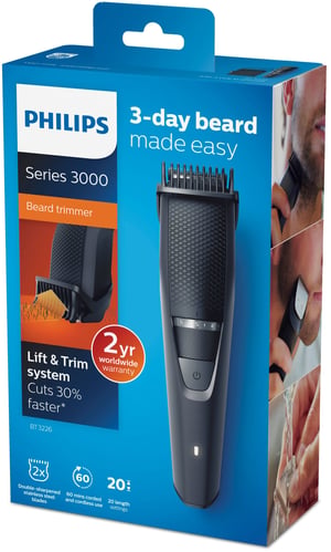 Philips BEARDTRIMMER Series 3000 Skäggtrimmer med precisa längdinställningar i steg om 0,5 mm