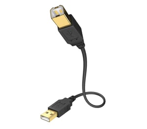 Inakustik 01070001 kabel USB USB 2.0 1 m USB A USB B Czarny