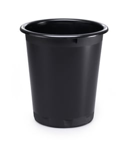 Durable 1701572221 Round Black Plastic Trash Can