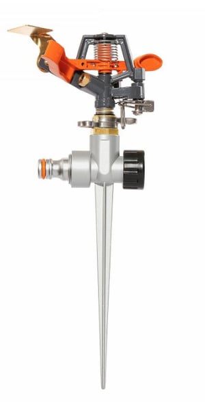 Daewoo DWS1120 Wassersprinkler, oszillierender Sprinkler, Metall, Schwarz, Grau, Metallic, Orange