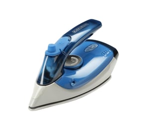 Black & Decker BXIR1000E Bügeleisen Dampfbügeleisen Edelstahlsohle 1000 W Blau, Weiß