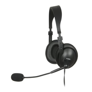 iBox W1MV Hörlursset, trådbundet, huvudband, kontor/callcenter, svart