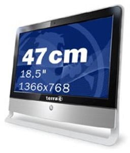 TERRA ALL-IN-ONE-PC 1900 Intel Pentium Mobile N270 47 cm (18,5") 1366 x 768 px 2 GB DDR2-SDRAM 320 GB Intel® GMA 950 Windows 7 Professional Schwarz, Silber
