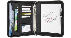 Wedo 58 5101 Organizer, Leather and Nylon, Black