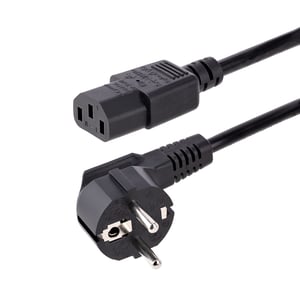 StarTech 713E-1M-POWER-CORD Power Cord, Black, CEE7/7 to C13, Panel Mount