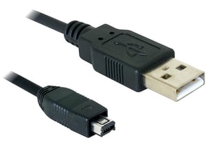 DeLOCK USB cable 2.0 mini 4-Pin Hirose 1,5m kabel USB USB A USB B Czarny