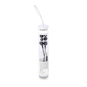 Ewent EW3584 hörlurar/headset, trådbundna, in-ear, musik, svart