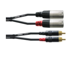 Cordial CFU 1.5 MC kabel audio 1,5 m 2 x RCA 2 x XLR (3-pin) Czarny