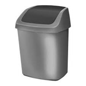 Curver Swing-Top 50 l Prostokątny Plastik Antracyt, Srebrny