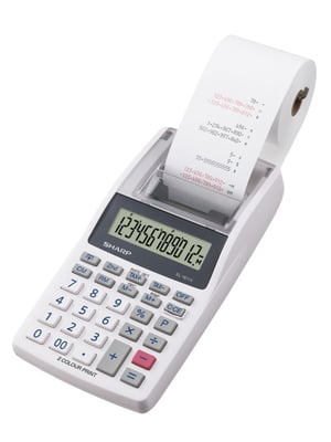 Sharp EL-1611V kalkulator Desktop Kalkulator finansowy Szary, Biały