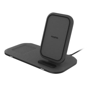 mophie trådlöst laddningsstativ+ med EU-kontakt, universell, svart, USB, trådlös laddning, inbyggd