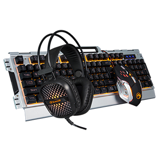 Marvo CM303 klawiatura Dołączona myszka Gaming USB Czarny, Srebrny