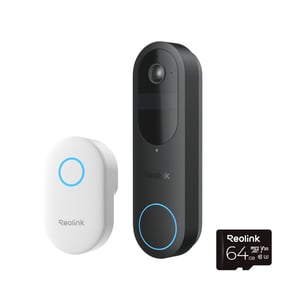 Reolink D340B with Chime + 64GB SD Video Doorbell 4 MP Black